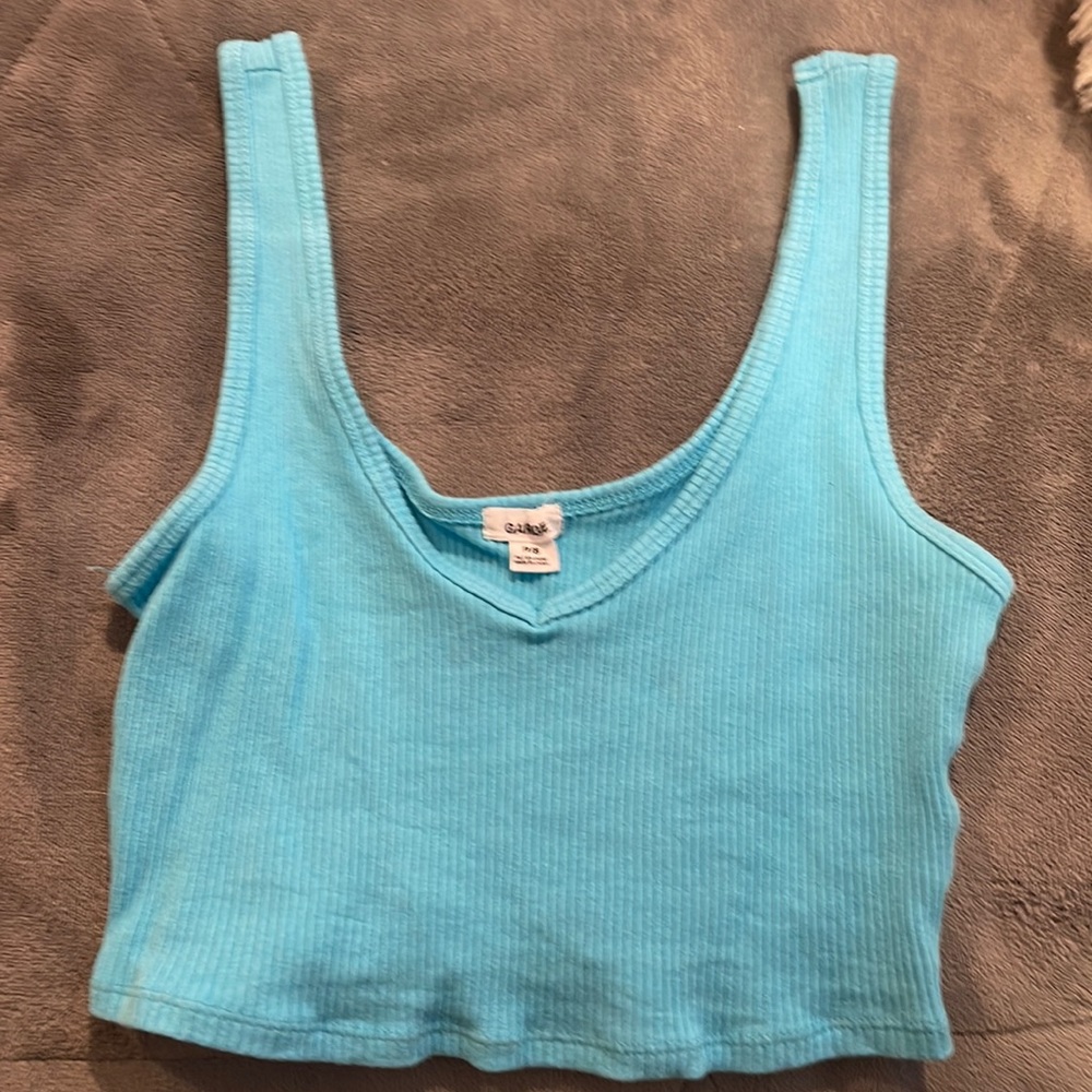 garage blue tank top